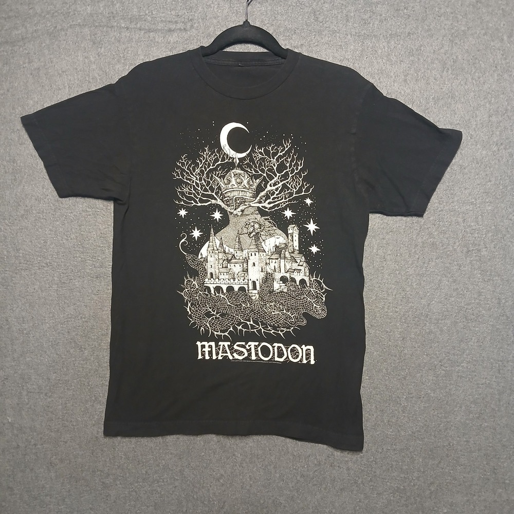 Mastodon Men's Black Graphic Print Crew Neck Short Sleeve Band T-Shirt